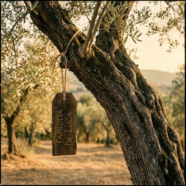Targhetta personalizzata su Ulivo Montifertili